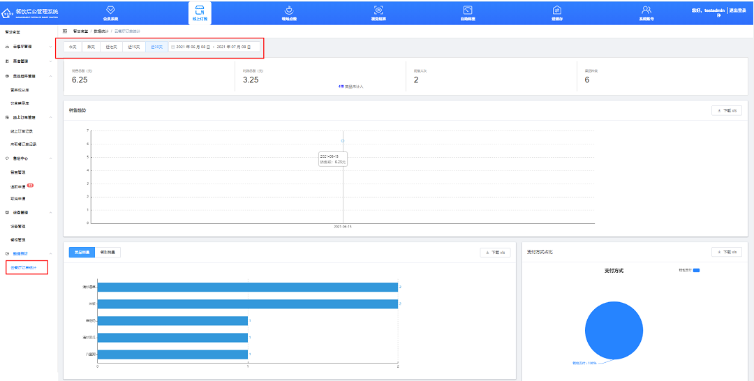 查看、導(dǎo)出銷售統(tǒng)計